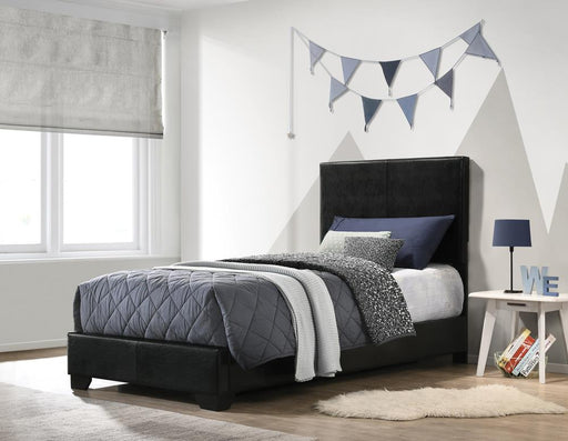 Conner Casual Black Upholstered Twin Bed - Premium Bed from Coaster Z2 Standard - Just $210! Shop now at Furniture Wholesale Plus  We are the best furniture store in Nashville, Hendersonville, Goodlettsville, Madison, Antioch, Mount Juliet, Lebanon, Gallatin, Springfield, Murfreesboro, Franklin, Brentwood