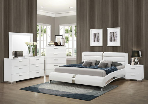 Felicity Contemporary White Eastern King Four Piece Set - Premium Bedroom Set from Coaster Z2 Standard - Just $1990! Shop now at Furniture Wholesale Plus  We are the best furniture store in Nashville, Hendersonville, Goodlettsville, Madison, Antioch, Mount Juliet, Lebanon, Gallatin, Springfield, Murfreesboro, Franklin, Brentwood
