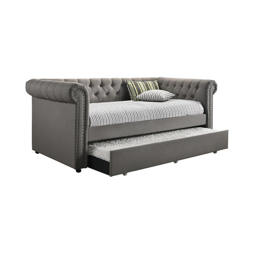 Kepner Grey Chesterfield Daybed - Premium Daybed from Coaster Z2 Standard - Just $630! Shop now at Furniture Wholesale Plus  We are the best furniture store in Nashville, Hendersonville, Goodlettsville, Madison, Antioch, Mount Juliet, Lebanon, Gallatin, Springfield, Murfreesboro, Franklin, Brentwood