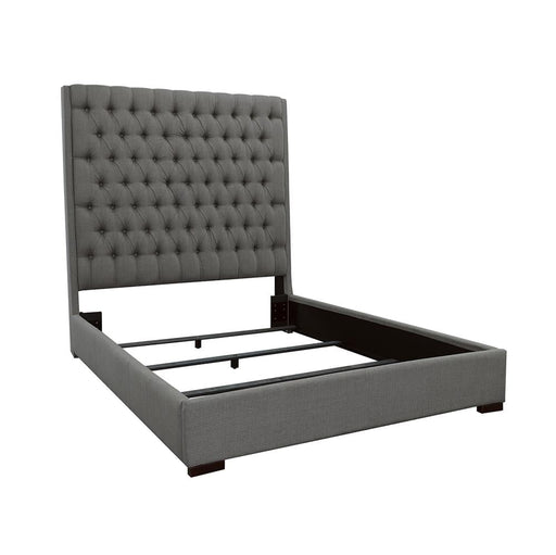 Camille Grey Upholstered Queen Bed - Premium Bed from Coaster Z2 Standard - Just $758! Shop now at Furniture Wholesale Plus  We are the best furniture store in Nashville, Hendersonville, Goodlettsville, Madison, Antioch, Mount Juliet, Lebanon, Gallatin, Springfield, Murfreesboro, Franklin, Brentwood