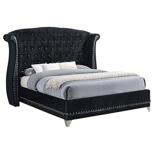 Barzini Black Upholstered King Bed - Premium Bed from Coaster Z2 Standard - Just $898! Shop now at Furniture Wholesale Plus  We are the best furniture store in Nashville, Hendersonville, Goodlettsville, Madison, Antioch, Mount Juliet, Lebanon, Gallatin, Springfield, Murfreesboro, Franklin, Brentwood