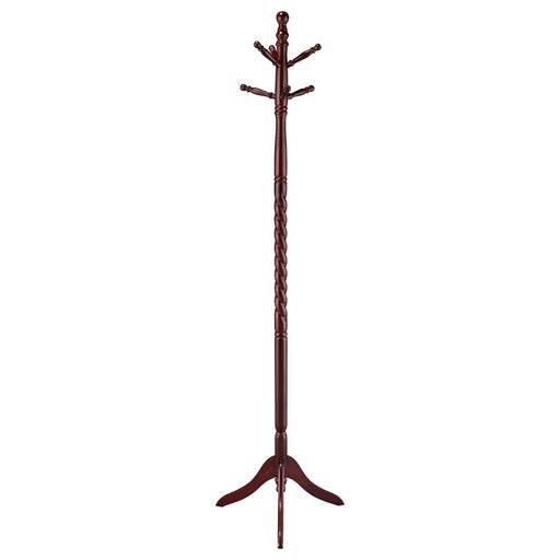 Traditional Merlot Twisted Post Coat Rack - Premium Coat Rack from Coaster Z2 Standard - Just $38! Shop now at Furniture Wholesale Plus  We are the best furniture store in Nashville, Hendersonville, Goodlettsville, Madison, Antioch, Mount Juliet, Lebanon, Gallatin, Springfield, Murfreesboro, Franklin, Brentwood