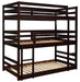 Sandler Cappuccino Three Bed Bunk Bed - Premium Bed from Coaster Z2 Standard - Just $778! Shop now at Furniture Wholesale Plus  We are the best furniture store in Nashville, Hendersonville, Goodlettsville, Madison, Antioch, Mount Juliet, Lebanon, Gallatin, Springfield, Murfreesboro, Franklin, Brentwood