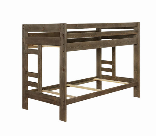 Wrangle Hill Gun Smoke Twin/Twin Bunk Bed - Premium Bed from Coaster Z2 Standard - Just $898! Shop now at Furniture Wholesale Plus  We are the best furniture store in Nashville, Hendersonville, Goodlettsville, Madison, Antioch, Mount Juliet, Lebanon, Gallatin, Springfield, Murfreesboro, Franklin, Brentwood