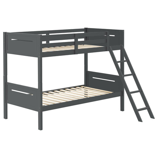 405051GRY TWIN/TWIN BUNK BED - Premium Bunk Bed from Coaster Z2 Standard - Just $418! Shop now at Furniture Wholesale Plus  We are the best furniture store in Nashville, Hendersonville, Goodlettsville, Madison, Antioch, Mount Juliet, Lebanon, Gallatin, Springfield, Murfreesboro, Franklin, Brentwood