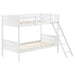 405051WHT TWIN/TWIN BUNK BED - Premium Bunk Bed from Coaster Z2 Standard - Just $418! Shop now at Furniture Wholesale Plus  We are the best furniture store in Nashville, Hendersonville, Goodlettsville, Madison, Antioch, Mount Juliet, Lebanon, Gallatin, Springfield, Murfreesboro, Franklin, Brentwood