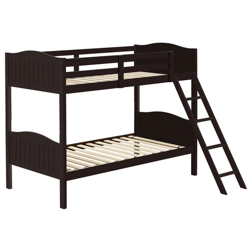 405053BRN TWIN/TWIN BUNK BED - Premium Bunk Bed from Coaster Z2 Standard - Just $418! Shop now at Furniture Wholesale Plus  We are the best furniture store in Nashville, Hendersonville, Goodlettsville, Madison, Antioch, Mount Juliet, Lebanon, Gallatin, Springfield, Murfreesboro, Franklin, Brentwood