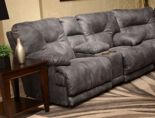 Catnapper Voyager Power Lay Flat Reclining Console Loveseat in Slate - Premium Loveseat from Catnapper - Just $1398.48! Shop now at Furniture Wholesale Plus  We are the best furniture store in Nashville, Hendersonville, Goodlettsville, Madison, Antioch, Mount Juliet, Lebanon, Gallatin, Springfield, Murfreesboro, Franklin, Brentwood