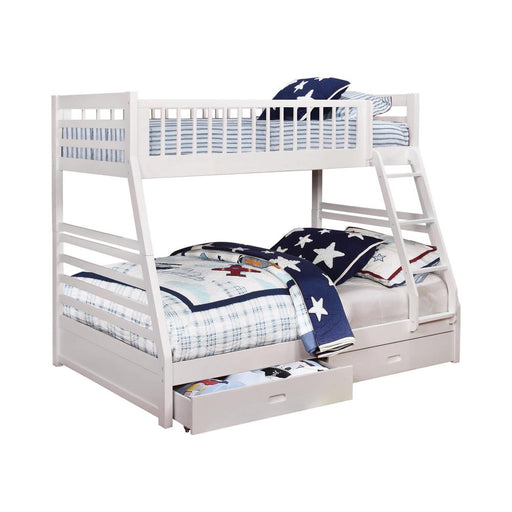 Ashton White Twin over Full Bunk Bed - Premium Bed from Coaster Z2 Standard - Just $730! Shop now at Furniture Wholesale Plus  We are the best furniture store in Nashville, Hendersonville, Goodlettsville, Madison, Antioch, Mount Juliet, Lebanon, Gallatin, Springfield, Murfreesboro, Franklin, Brentwood
