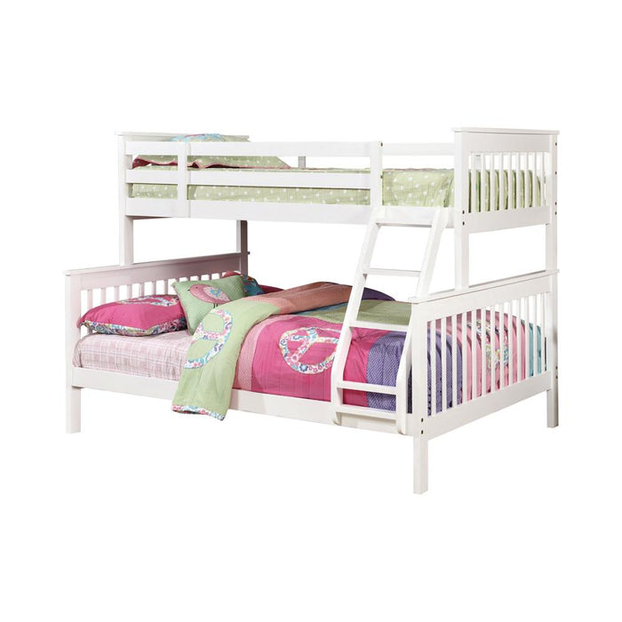 Chapman Transitional White Twin over Full Bunk Bed - Premium Bed from Coaster Z2 Standard - Just $618! Shop now at Furniture Wholesale Plus  We are the best furniture store in Nashville, Hendersonville, Goodlettsville, Madison, Antioch, Mount Juliet, Lebanon, Gallatin, Springfield, Murfreesboro, Franklin, Brentwood