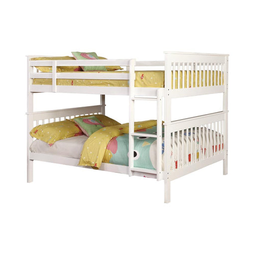 Chapman Traditional White Full over Full Bunk Bed - Premium Bed from Coaster Z2 Standard - Just $690! Shop now at Furniture Wholesale Plus  We are the best furniture store in Nashville, Hendersonville, Goodlettsville, Madison, Antioch, Mount Juliet, Lebanon, Gallatin, Springfield, Murfreesboro, Franklin, Brentwood
