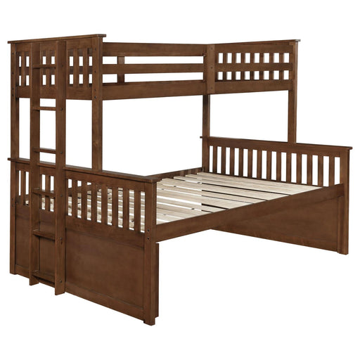 Atkin Weathered Walnut Twin XL over Queen Bunk Bed - Premium Bed from Coaster Z2 Standard - Just $1158! Shop now at Furniture Wholesale Plus  We are the best furniture store in Nashville, Hendersonville, Goodlettsville, Madison, Antioch, Mount Juliet, Lebanon, Gallatin, Springfield, Murfreesboro, Franklin, Brentwood