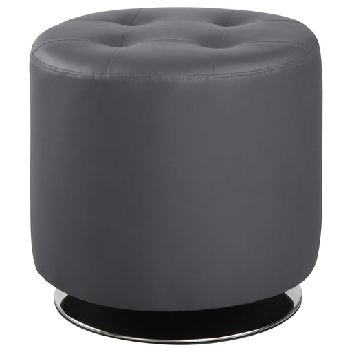 G500554 Contemporary Grey Round Ottoman - Premium Ottoman from Coaster Z2 Standard - Just $86! Shop now at Furniture Wholesale Plus  We are the best furniture store in Nashville, Hendersonville, Goodlettsville, Madison, Antioch, Mount Juliet, Lebanon, Gallatin, Springfield, Murfreesboro, Franklin, Brentwood