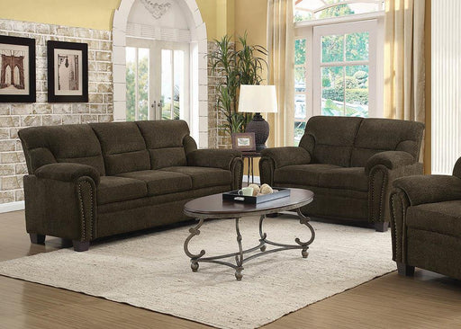 Clemintine Brown Two Piece Living Room Set - Premium Living Room Set from Coaster Z2 Standard - Just $1178! Shop now at Furniture Wholesale Plus  We are the best furniture store in Nashville, Hendersonville, Goodlettsville, Madison, Antioch, Mount Juliet, Lebanon, Gallatin, Springfield, Murfreesboro, Franklin, Brentwood