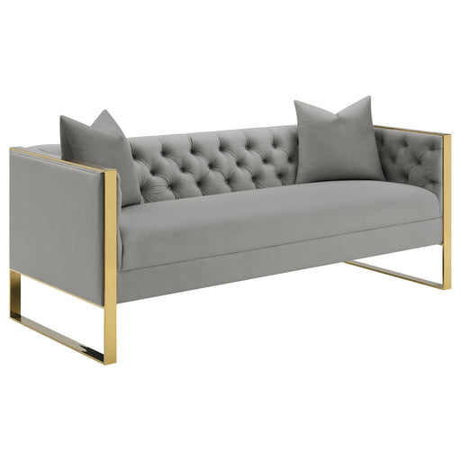 CoasterElevations GREY Sofa - Premium Sofa from Coaster Z2 Standard - Just $1018! Shop now at Furniture Wholesale Plus  We are the best furniture store in Nashville, Hendersonville, Goodlettsville, Madison, Antioch, Mount Juliet, Lebanon, Gallatin, Springfield, Murfreesboro, Franklin, Brentwood