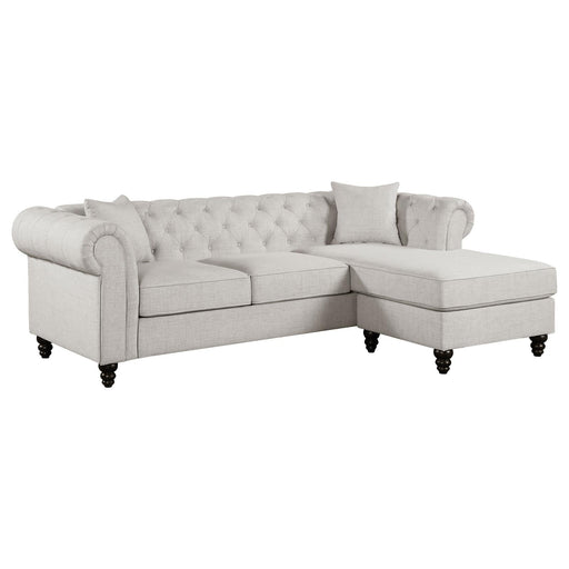 Cecilia   Sectional   Pearl Silver - Premium Sectional from Coaster Z2 Standard - Just $1378! Shop now at Furniture Wholesale Plus  We are the best furniture store in Nashville, Hendersonville, Goodlettsville, Madison, Antioch, Mount Juliet, Lebanon, Gallatin, Springfield, Murfreesboro, Franklin, Brentwood