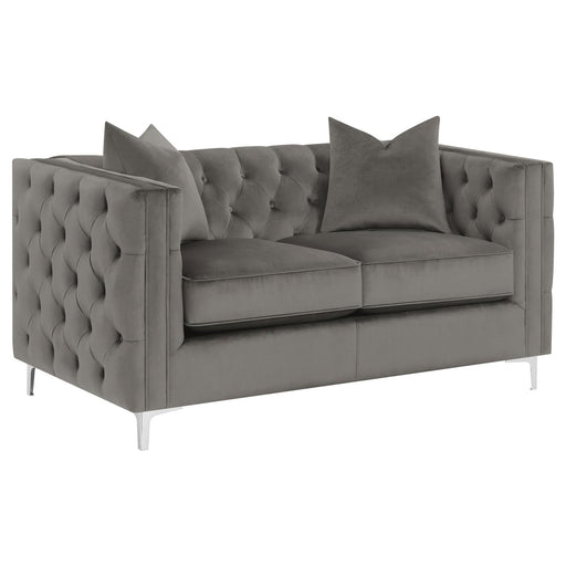 Phoebe Tufted Tuxedo Arms Loveseat Urban Bronze - Premium Loveseat from Coaster Z2 Standard - Just $920! Shop now at Furniture Wholesale Plus  We are the best furniture store in Nashville, Hendersonville, Goodlettsville, Madison, Antioch, Mount Juliet, Lebanon, Gallatin, Springfield, Murfreesboro, Franklin, Brentwood