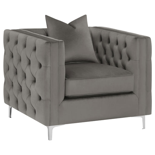 Phoebe Tufted Tuxedo Arm Chair Urban Bronze - Premium Chair from Coaster Z2 Standard - Just $680! Shop now at Furniture Wholesale Plus  We are the best furniture store in Nashville, Hendersonville, Goodlettsville, Madison, Antioch, Mount Juliet, Lebanon, Gallatin, Springfield, Murfreesboro, Franklin, Brentwood