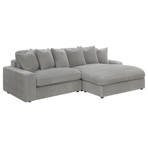 Blaine Sectional Sofa in Fog Velvet - Premium Sectional from Coaster Z2 Standard - Just $1798! Shop now at Furniture Wholesale Plus  We are the best furniture store in Nashville, Hendersonville, Goodlettsville, Madison, Antioch, Mount Juliet, Lebanon, Gallatin, Springfield, Murfreesboro, Franklin, Brentwood