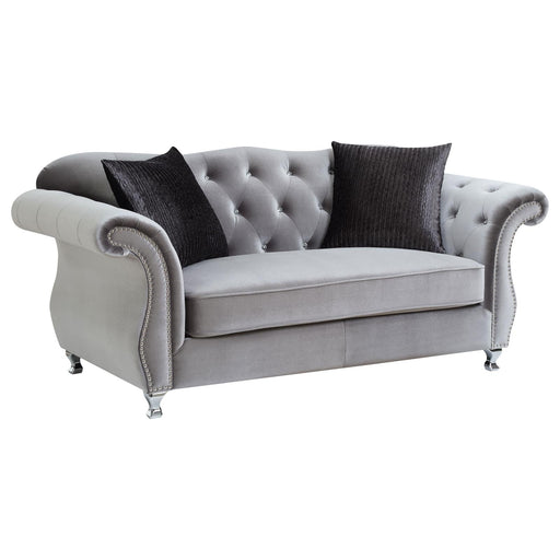 Frostine Traditional Silver Loveseat - Premium Loveseat from Coaster Z2 Standard - Just $1100! Shop now at Furniture Wholesale Plus  We are the best furniture store in Nashville, Hendersonville, Goodlettsville, Madison, Antioch, Mount Juliet, Lebanon, Gallatin, Springfield, Murfreesboro, Franklin, Brentwood