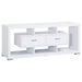 Modern White TV Console - Premium TV Stand from Coaster Z2 Standard - Just $230! Shop now at Furniture Wholesale Plus  We are the best furniture store in Nashville, Hendersonville, Goodlettsville, Madison, Antioch, Mount Juliet, Lebanon, Gallatin, Springfield, Murfreesboro, Franklin, Brentwood