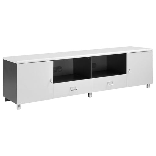 G700910 Contemporary White TV Console - Premium TV Stand from Coaster Z2 Standard - Just $458! Shop now at Furniture Wholesale Plus  We are the best furniture store in Nashville, Hendersonville, Goodlettsville, Madison, Antioch, Mount Juliet, Lebanon, Gallatin, Springfield, Murfreesboro, Franklin, Brentwood