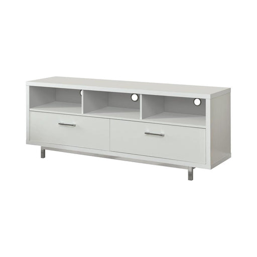 Transitional White TV Console - Premium TV Stand from Coaster Z2 Standard - Just $250! Shop now at Furniture Wholesale Plus  We are the best furniture store in Nashville, Hendersonville, Goodlettsville, Madison, Antioch, Mount Juliet, Lebanon, Gallatin, Springfield, Murfreesboro, Franklin, Brentwood