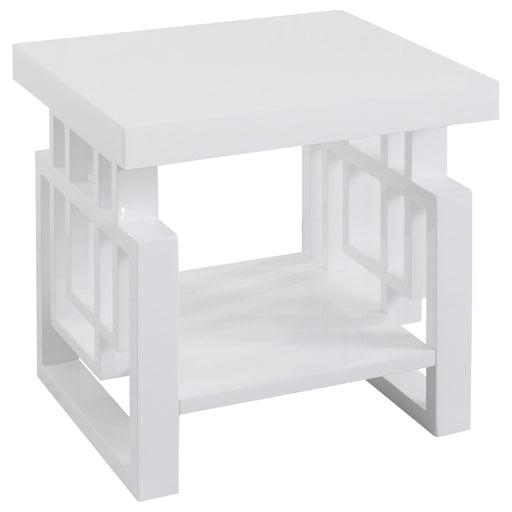 Transitional Glossy White End Table - Premium End Table from Coaster Z2 Standard - Just $190! Shop now at Furniture Wholesale Plus  We are the best furniture store in Nashville, Hendersonville, Goodlettsville, Madison, Antioch, Mount Juliet, Lebanon, Gallatin, Springfield, Murfreesboro, Franklin, Brentwood