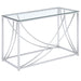 G720498 Contemporary Chrome Sofa Table - Premium Sofa Table from Coaster Z2 Standard - Just $198! Shop now at Furniture Wholesale Plus  We are the best furniture store in Nashville, Hendersonville, Goodlettsville, Madison, Antioch, Mount Juliet, Lebanon, Gallatin, Springfield, Murfreesboro, Franklin, Brentwood