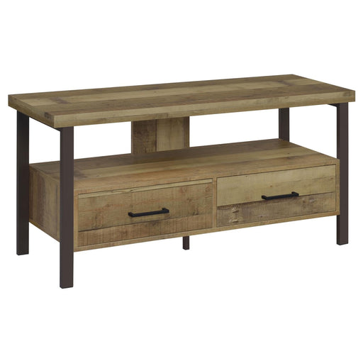 Rustic Weathered Pine 48" TV Console - Premium TV Stand from Coaster Z2 Standard - Just $210! Shop now at Furniture Wholesale Plus  We are the best furniture store in Nashville, Hendersonville, Goodlettsville, Madison, Antioch, Mount Juliet, Lebanon, Gallatin, Springfield, Murfreesboro, Franklin, Brentwood
