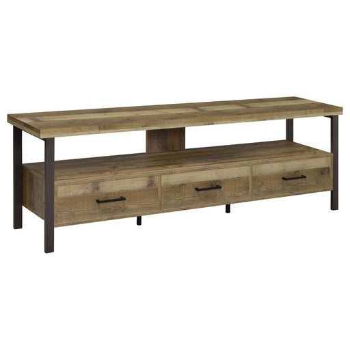 Rustic Weathered Pine 71" TV Console - Premium TV Stand from Coaster Z2 Standard - Just $278! Shop now at Furniture Wholesale Plus  We are the best furniture store in Nashville, Hendersonville, Goodlettsville, Madison, Antioch, Mount Juliet, Lebanon, Gallatin, Springfield, Murfreesboro, Franklin, Brentwood