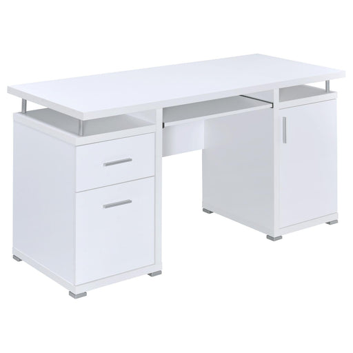 G800108 Contemporary White Computer Desk - Premium Desk from Coaster Z2 Standard - Just $330! Shop now at Furniture Wholesale Plus  We are the best furniture store in Nashville, Hendersonville, Goodlettsville, Madison, Antioch, Mount Juliet, Lebanon, Gallatin, Springfield, Murfreesboro, Franklin, Brentwood