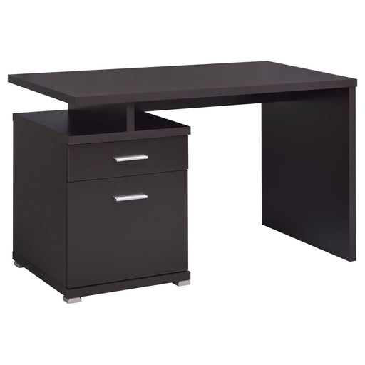 G800109 Office Desk with Drawer in Cappuccino - Premium Desk from Coaster Z2 Standard - Just $218! Shop now at Furniture Wholesale Plus  We are the best furniture store in Nashville, Hendersonville, Goodlettsville, Madison, Antioch, Mount Juliet, Lebanon, Gallatin, Springfield, Murfreesboro, Franklin, Brentwood