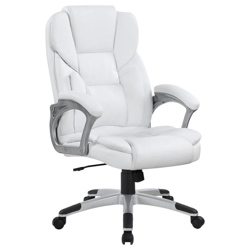 G801140 Casual White Faux Leather Office Chair - Premium Office Chair from Coaster Z2 Standard - Just $250! Shop now at Furniture Wholesale Plus  We are the best furniture store in Nashville, Hendersonville, Goodlettsville, Madison, Antioch, Mount Juliet, Lebanon, Gallatin, Springfield, Murfreesboro, Franklin, Brentwood