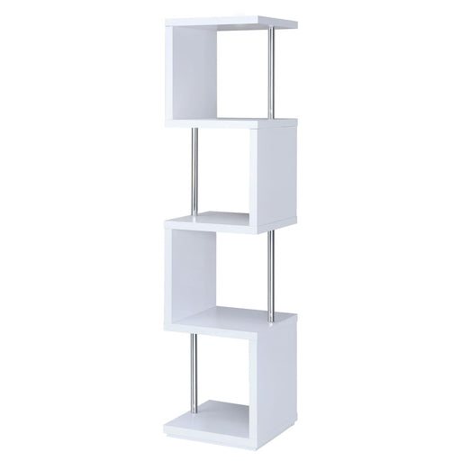 Modern White Four Tier Bookcase - Premium Bookcase from Coaster Z2 Standard - Just $138! Shop now at Furniture Wholesale Plus  We are the best furniture store in Nashville, Hendersonville, Goodlettsville, Madison, Antioch, Mount Juliet, Lebanon, Gallatin, Springfield, Murfreesboro, Franklin, Brentwood