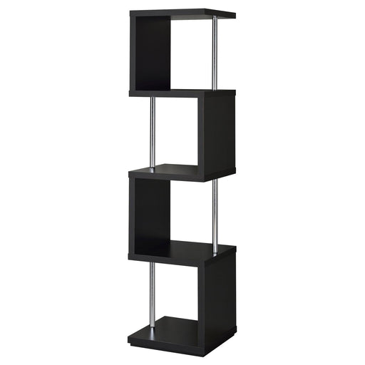 Modern Black Four Tier Bookcase - Premium Bookcase from Coaster Z2 Standard - Just $138! Shop now at Furniture Wholesale Plus  We are the best furniture store in Nashville, Hendersonville, Goodlettsville, Madison, Antioch, Mount Juliet, Lebanon, Gallatin, Springfield, Murfreesboro, Franklin, Brentwood