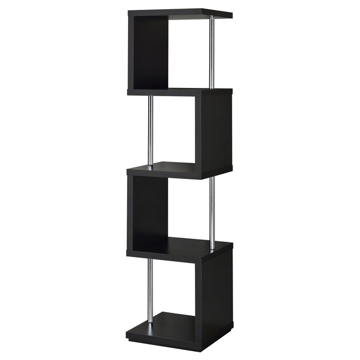 Modern Black Four Tier Bookcase - Premium Bookcase from Coaster Z2 Standard - Just $138! Shop now at Furniture Wholesale Plus  We are the best furniture store in Nashville, Hendersonville, Goodlettsville, Madison, Antioch, Mount Juliet, Lebanon, Gallatin, Springfield, Murfreesboro, Franklin, Brentwood