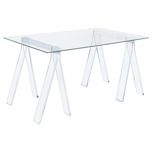 Amaturo Clear Acrylic Sawhorse Writing Desk - Premium Desk from Coaster Z2 Standard - Just $418! Shop now at Furniture Wholesale Plus  We are the best furniture store in Nashville, Hendersonville, Goodlettsville, Madison, Antioch, Mount Juliet, Lebanon, Gallatin, Springfield, Murfreesboro, Franklin, Brentwood