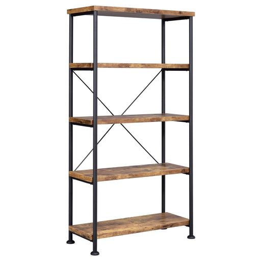 Barritt Industrial Antique Nutmeg Bookcase - Premium Bookcase from Coaster Z2 Standard - Just $190! Shop now at Furniture Wholesale Plus  We are the best furniture store in Nashville, Hendersonville, Goodlettsville, Madison, Antioch, Mount Juliet, Lebanon, Gallatin, Springfield, Murfreesboro, Franklin, Brentwood