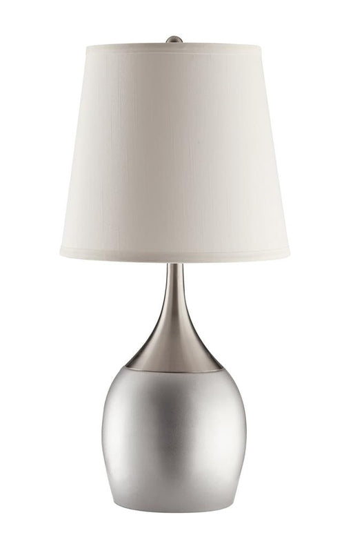 G901471 Casual Silver and Chrome Accent Lamp - Premium Table Lamp from Coaster Z2 Standard - Just $78! Shop now at Furniture Wholesale Plus  We are the best furniture store in Nashville, Hendersonville, Goodlettsville, Madison, Antioch, Mount Juliet, Lebanon, Gallatin, Springfield, Murfreesboro, Franklin, Brentwood