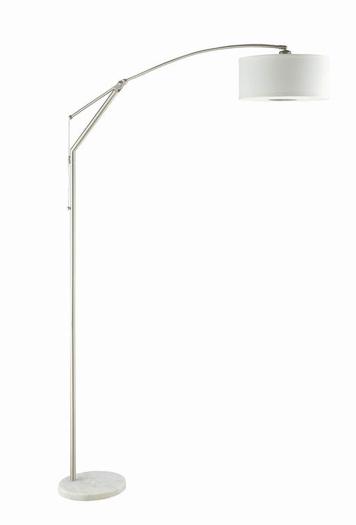 G901490 Contemporary White and Chrome Floor Lamp - Premium Floor Lamp from Coaster Z2 Standard - Just $206! Shop now at Furniture Wholesale Plus  We are the best furniture store in Nashville, Hendersonville, Goodlettsville, Madison, Antioch, Mount Juliet, Lebanon, Gallatin, Springfield, Murfreesboro, Franklin, Brentwood
