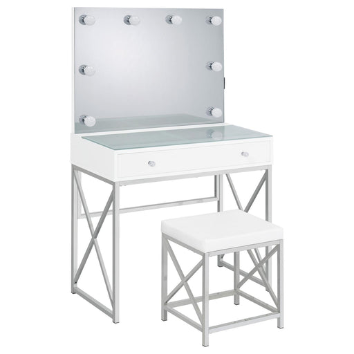White/Chrom Vanity Set - Premium Vanity from Coaster Z2 Standard - Just $470! Shop now at Furniture Wholesale Plus  We are the best furniture store in Nashville, Hendersonville, Goodlettsville, Madison, Antioch, Mount Juliet, Lebanon, Gallatin, Springfield, Murfreesboro, Franklin, Brentwood