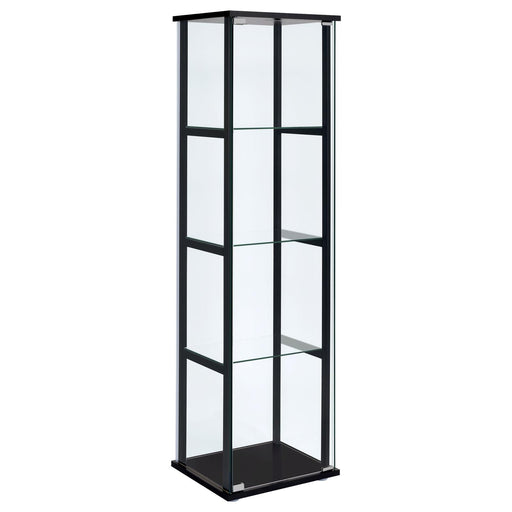 G950171 Contemporary Glass and Black Curio Cabinet - Premium Curio Cabinet from Coaster Z2 Standard - Just $210! Shop now at Furniture Wholesale Plus  We are the best furniture store in Nashville, Hendersonville, Goodlettsville, Madison, Antioch, Mount Juliet, Lebanon, Gallatin, Springfield, Murfreesboro, Franklin, Brentwood