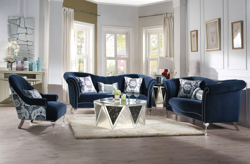 Acme Furniture Jaborosa Sofa with 3 Pillows in Blue 50345 - Premium Sofa from ACME East - Just $1766.70! Shop now at Furniture Wholesale Plus  We are the best furniture store in Nashville, Hendersonville, Goodlettsville, Madison, Antioch, Mount Juliet, Lebanon, Gallatin, Springfield, Murfreesboro, Franklin, Brentwood