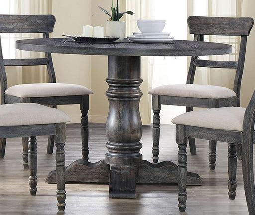 Acme Furniture Wallace Round Pedestal Dining Table in Weathered Gray 74640 - Premium Dining Table from ACME East - Just $487.50! Shop now at Furniture Wholesale Plus  We are the best furniture store in Nashville, Hendersonville, Goodlettsville, Madison, Antioch, Mount Juliet, Lebanon, Gallatin, Springfield, Murfreesboro, Franklin, Brentwood