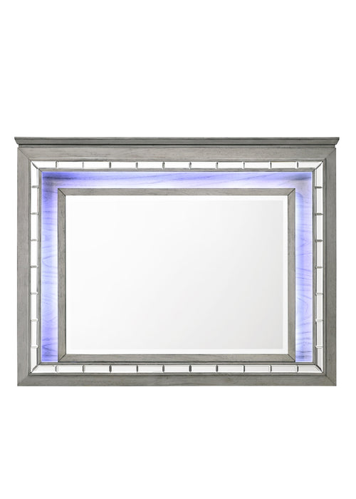 Antares Light Gray Oak Mirror (LED) - Premium Mirror from ACME East - Just $327.60! Shop now at Furniture Wholesale Plus  We are the best furniture store in Nashville, Hendersonville, Goodlettsville, Madison, Antioch, Mount Juliet, Lebanon, Gallatin, Springfield, Murfreesboro, Franklin, Brentwood