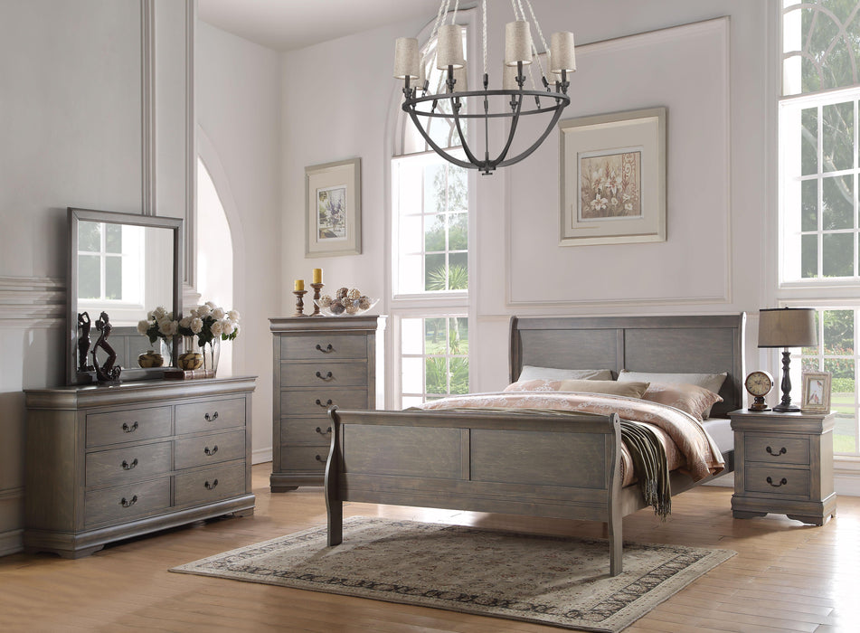 Louis Philippe Antique Gray Eastern King Bed - Premium Bed from ACME East - Just $510.90! Shop now at Furniture Wholesale Plus  We are the best furniture store in Nashville, Hendersonville, Goodlettsville, Madison, Antioch, Mount Juliet, Lebanon, Gallatin, Springfield, Murfreesboro, Franklin, Brentwood
