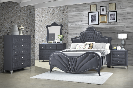 Dante Gray Velvet Queen Bed - Premium Bed from ACME East - Just $914.55! Shop now at Furniture Wholesale Plus  We are the best furniture store in Nashville, Hendersonville, Goodlettsville, Madison, Antioch, Mount Juliet, Lebanon, Gallatin, Springfield, Murfreesboro, Franklin, Brentwood