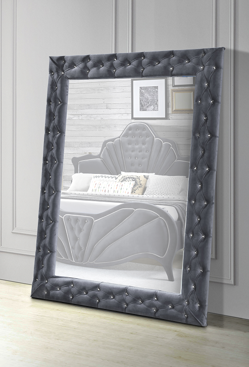 Dante Gray Velvet Accent Floor Mirror - Premium Mirror from ACME East - Just $916.50! Shop now at Furniture Wholesale Plus  We are the best furniture store in Nashville, Hendersonville, Goodlettsville, Madison, Antioch, Mount Juliet, Lebanon, Gallatin, Springfield, Murfreesboro, Franklin, Brentwood