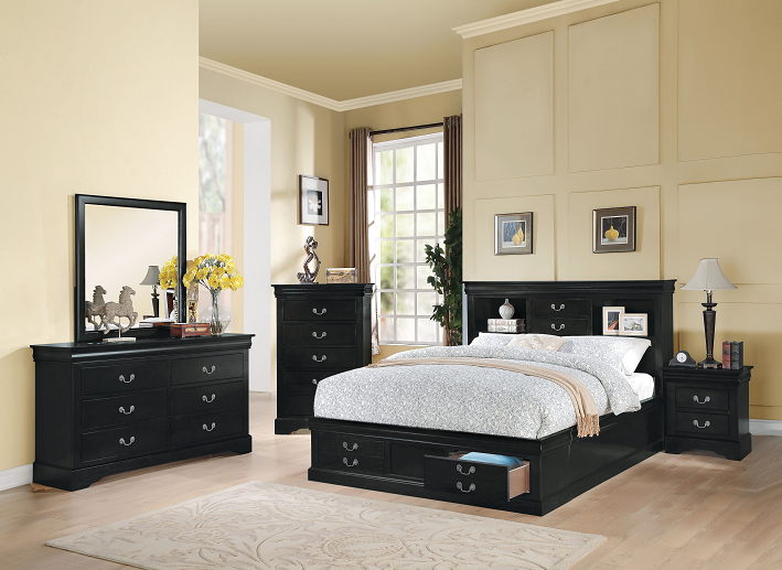 Louis Philippe III Black Eastern King Bed - Premium Bed from ACME East - Just $1589.25! Shop now at Furniture Wholesale Plus  We are the best furniture store in Nashville, Hendersonville, Goodlettsville, Madison, Antioch, Mount Juliet, Lebanon, Gallatin, Springfield, Murfreesboro, Franklin, Brentwood